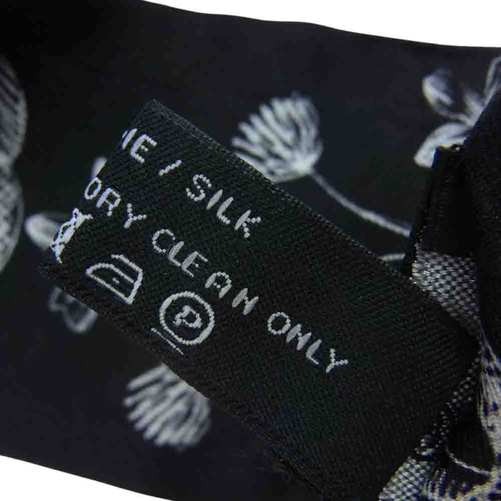 CHANEL シャネル シルク 総柄 ボウタイ ブラック系【中古】