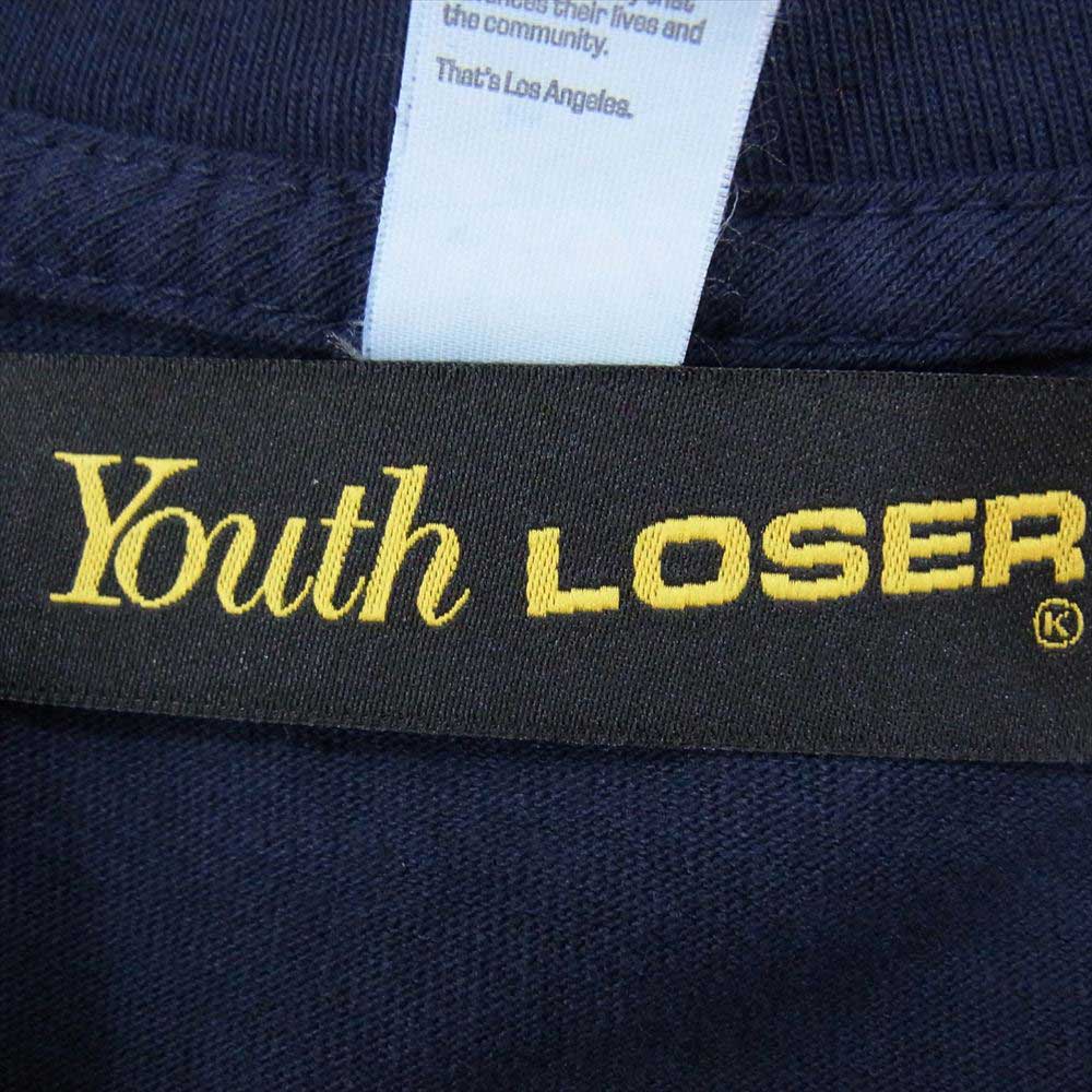 ユースリーダー ロゴ刺繍 ロングスリーブ Tシャツ カットソー ブラック系 2XL【美品】【中古】