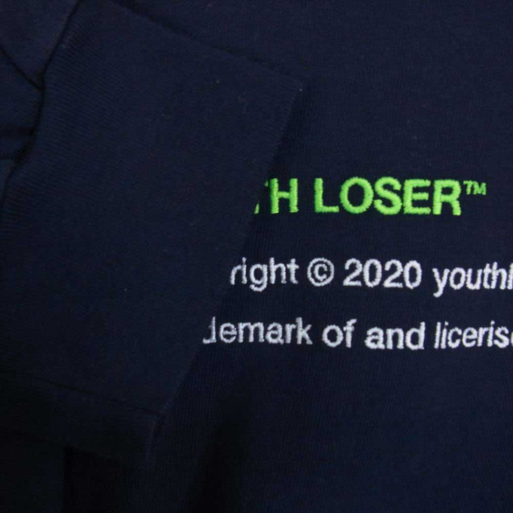 ユースリーダー ロゴ刺繍 ロングスリーブ Tシャツ カットソー ブラック系 2XL【美品】【中古】