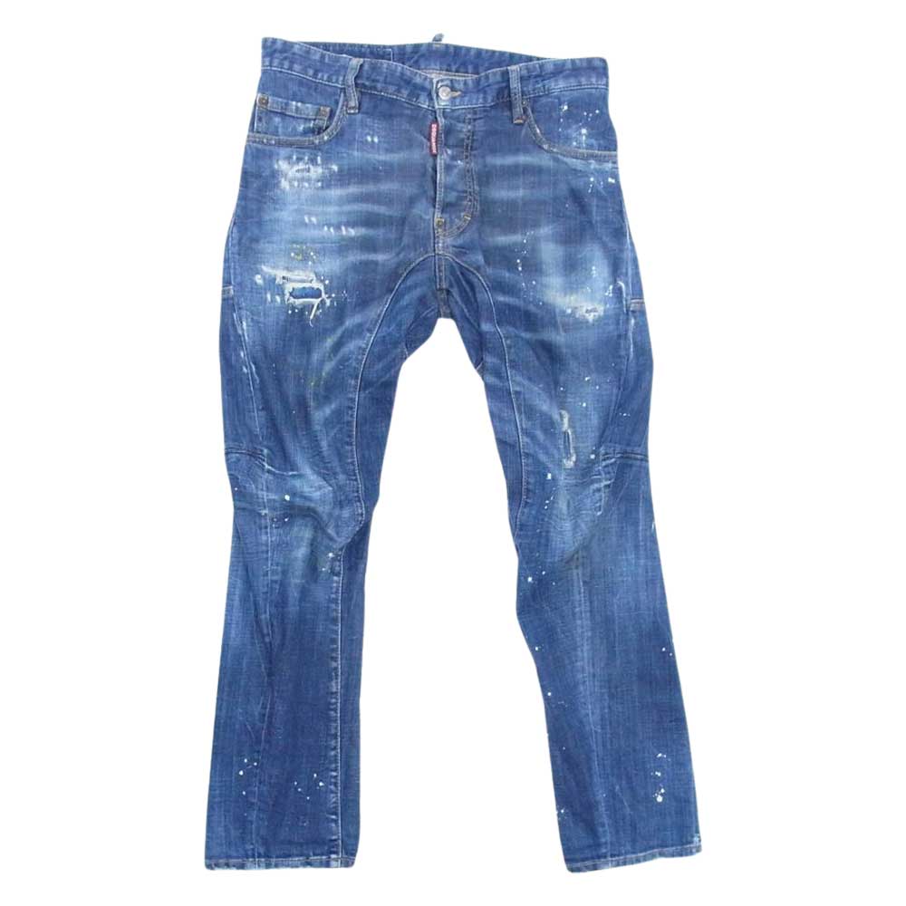 DSQUARED2 ディースクエアード 19SS ダメージ加工 バイカー デニム パンツ ジーンズ インディゴブルー系 44【中古】