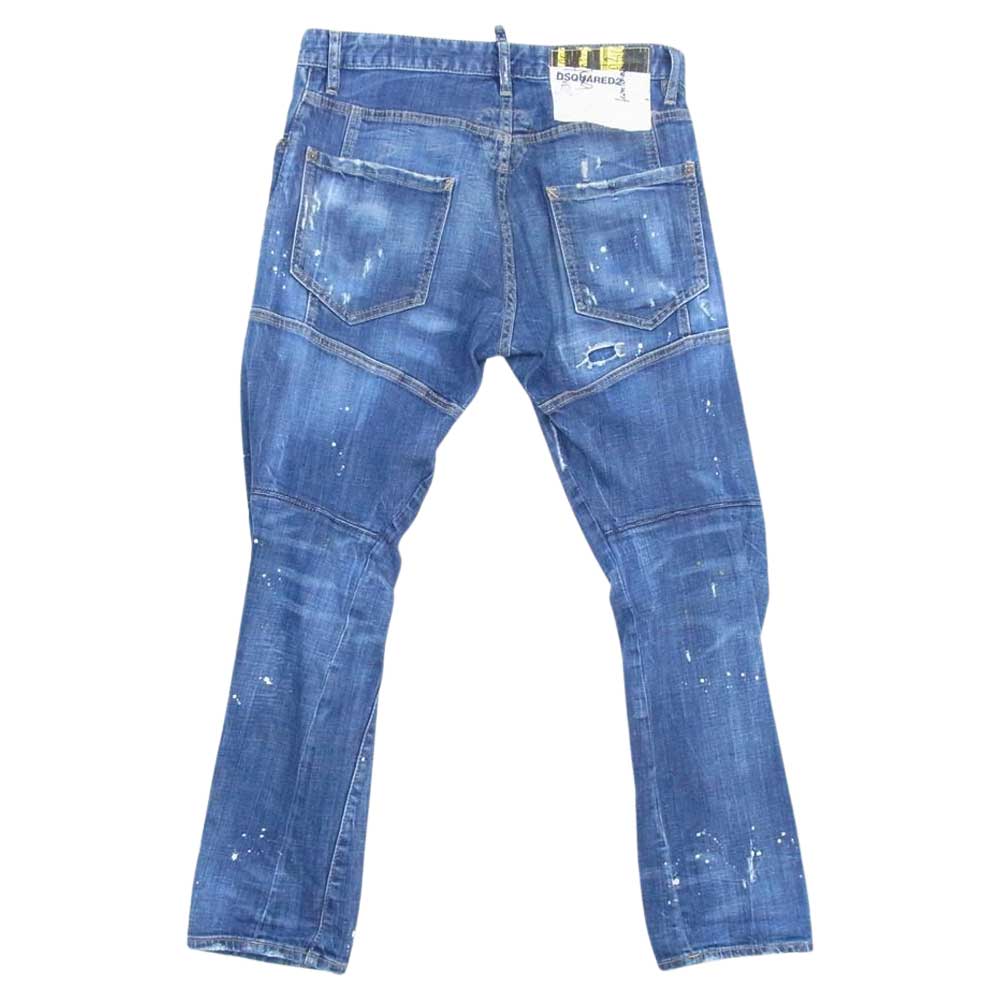 DSQUARED2 ディースクエアード 19SS ダメージ加工 バイカー デニム パンツ ジーンズ インディゴブルー系 44【中古】