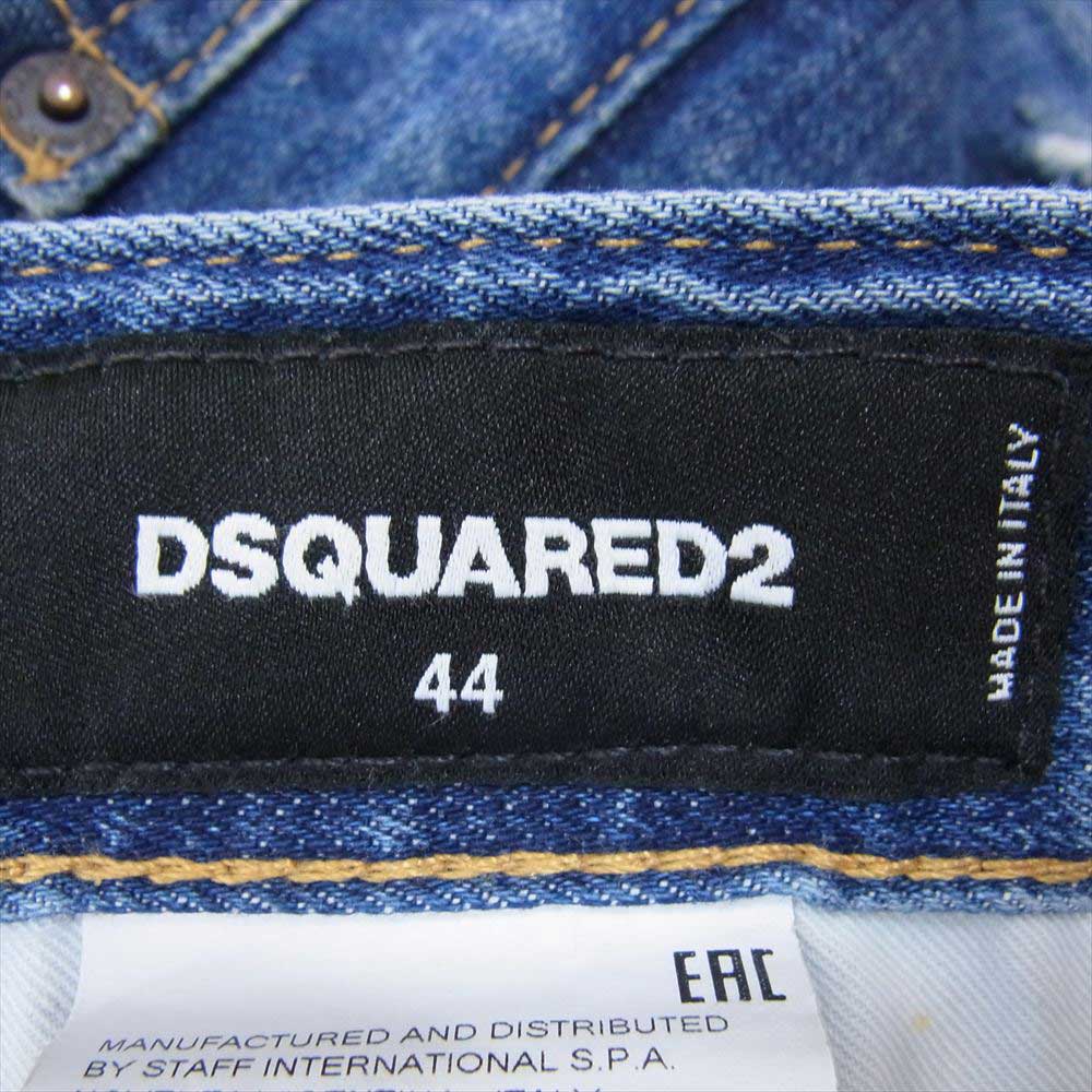 DSQUARED2 ディースクエアード 19SS ダメージ加工 バイカー デニム パンツ ジーンズ インディゴブルー系 44【中古】