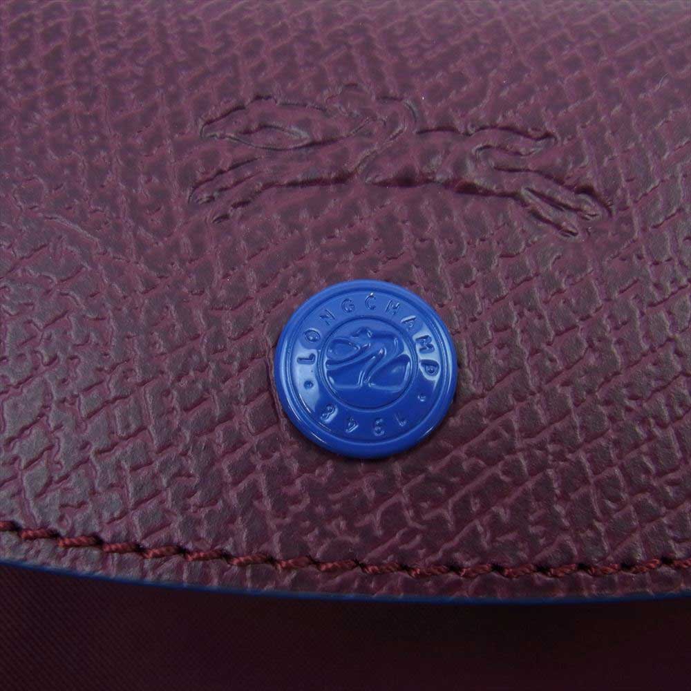 ロンシャン 折り畳み式 パッカブル ナイロン トートバッグ ワインレッド系【中古】