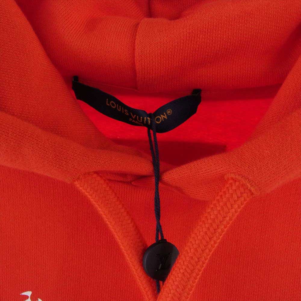 LOUIS VUITTON ルイ・ヴィトン 23AW  1AF374 プリント コットン フーディ パーカー レッド系 XL【極上美品】【中古】