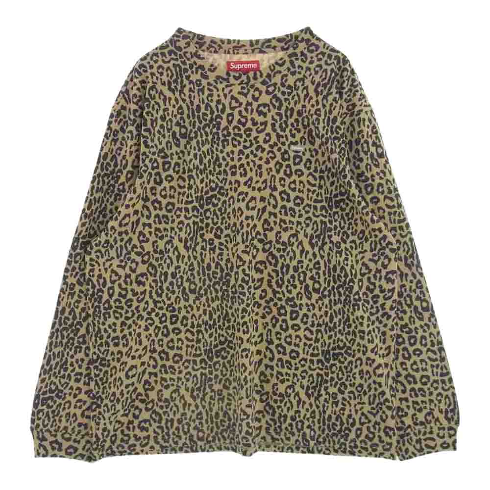 Supreme シュプリーム 23AW Small Box L/S Tee Leopard スモールボックスロゴ レオパード 長袖 Tシャツ カットソー ブラウン系 XL【極上美品】【中古】