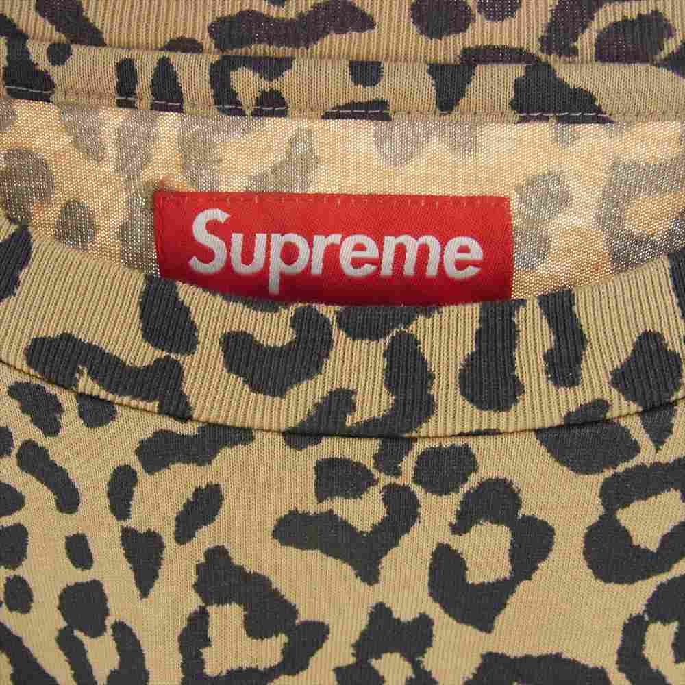 Supreme シュプリーム 23AW Small Box L/S Tee Leopard スモールボックスロゴ レオパード 長袖 Tシャツ カットソー ブラウン系 XL【極上美品】【中古】