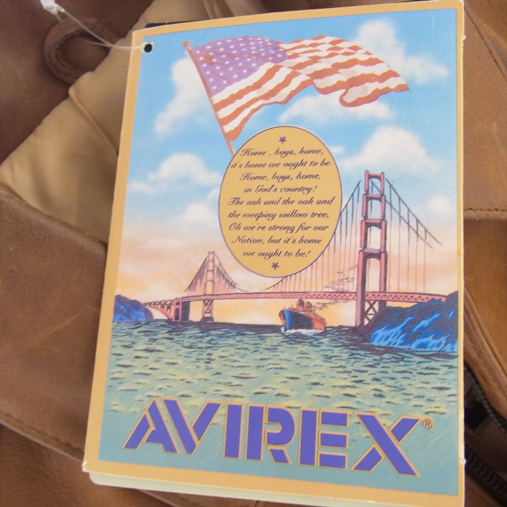 AVIREX アヴィレックス A-2 Flying Fortress フライング フォーレスト ペイント ロゴ レザー フライト ジャケット ブラウン系 XS【中古】