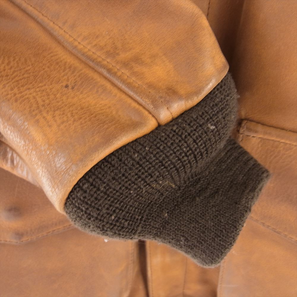 AVIREX アヴィレックス A-2 Flying Fortress フライング フォーレスト ペイント ロゴ レザー フライト ジャケット ブラウン系 XS【中古】