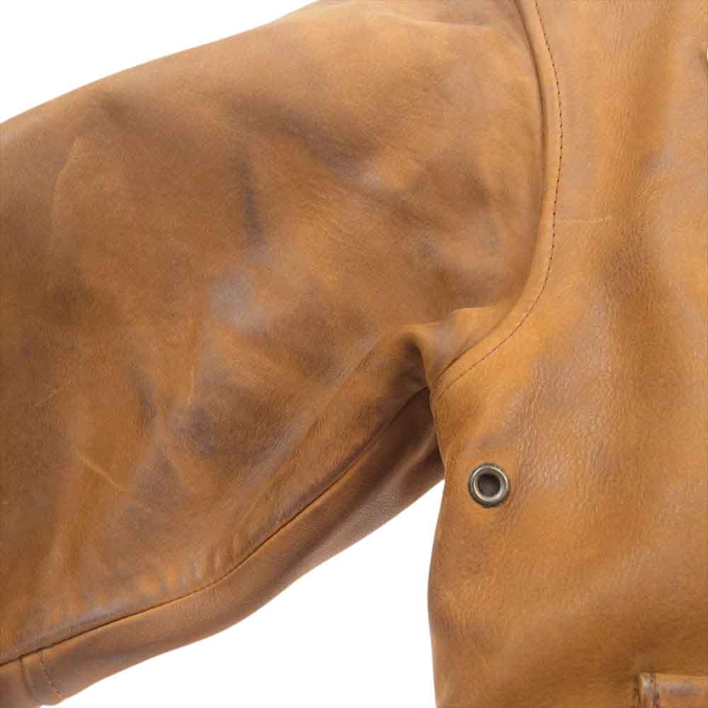 AVIREX アヴィレックス A-2 Flying Fortress フライング フォーレスト ペイント ロゴ レザー フライト ジャケット ブラウン系 XS【中古】