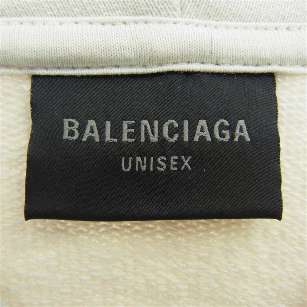 BALENCIAGA バレンシアガ 22AW 713677 Be Different Popover Hoody ダメージ クラッシュ加工 スウェット パーカー フーディ オフホワイト オフホワイト系 L【中古】