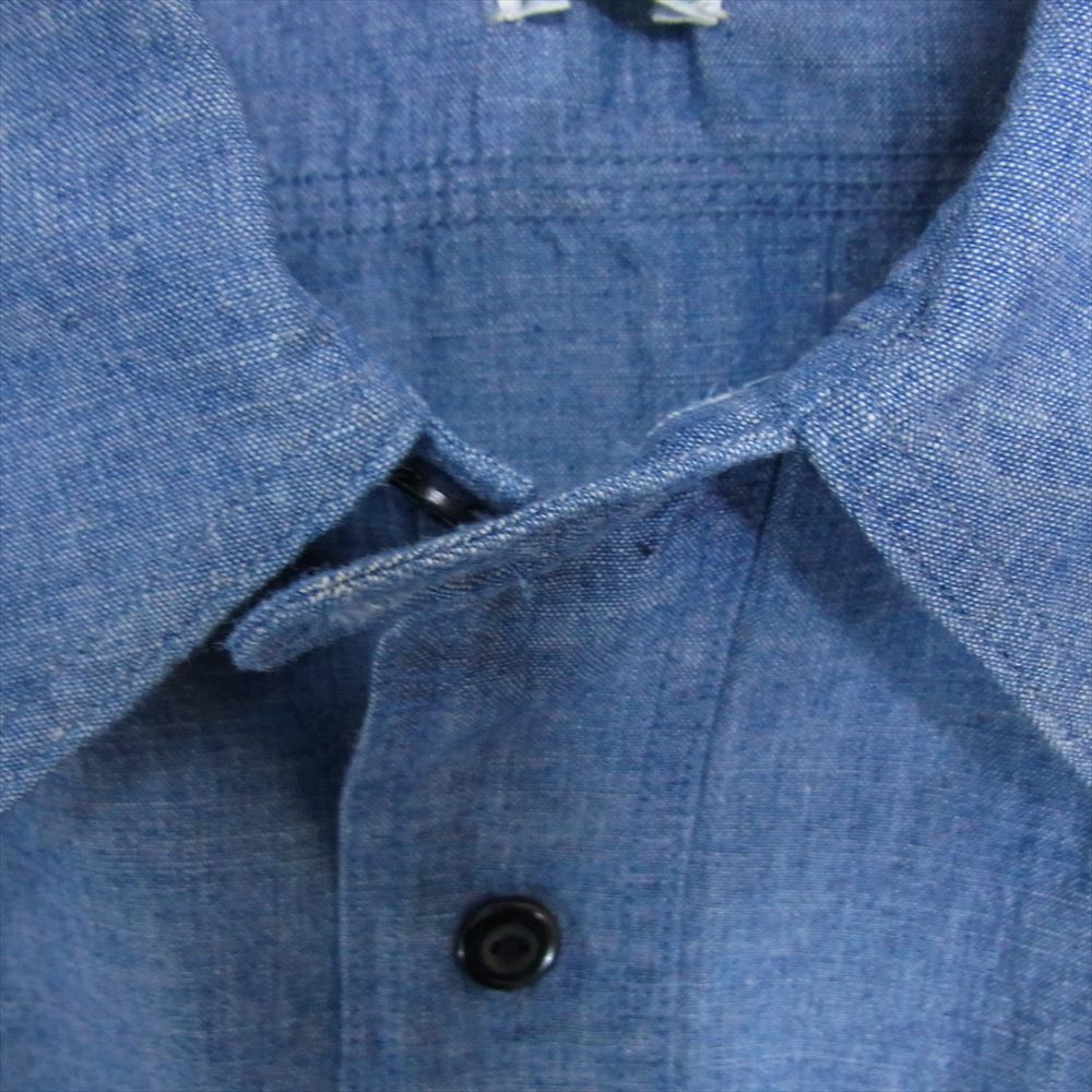 アプレッセ 23AW 23AAP-02-09M Washed Chambray Shirt ウォッシュド デニムシャンブレー 長袖 ワークシャツ ブルー系 2【新古品】【未使用】【中古】
