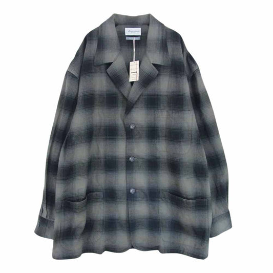マービンポンティアックシャツメーカーズ MPSM-2010S 3 Button Shirt Jacket チェック コットン シャツ ジャケット グレー系 ONE　SIZE【極上美品】【中古】