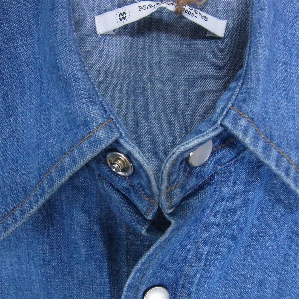 マーティーアンドサンズ MT3303-0605 LIGHTOZ DENIM チグハグ WESTERN ウエスタン デニム 長袖 シャツ インディゴブルー系 2【極上美品】【中古】