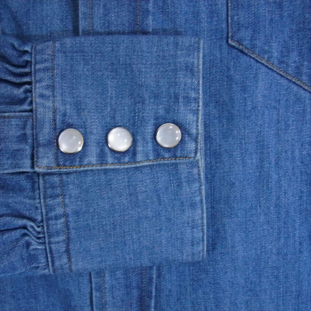 マーティーアンドサンズ MT3303-0605 LIGHTOZ DENIM チグハグ WESTERN ウエスタン デニム 長袖 シャツ インディゴブルー系 2【極上美品】【中古】