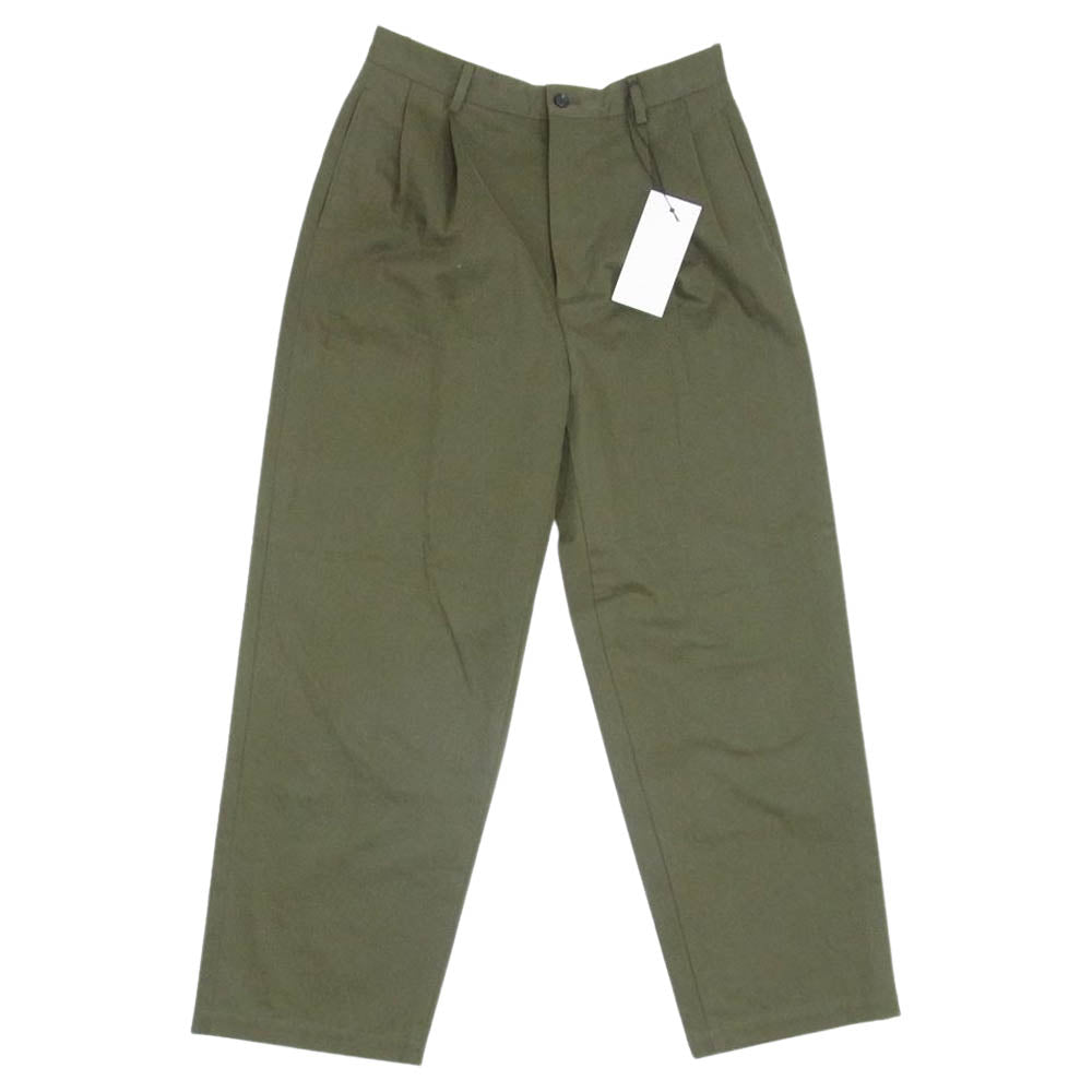 アプレッセ 23SS 23SAP-04-15H Chino Trousers 2タック チノ トラウザー スラックス カーキ系 1【新古品】【未使用】【中古】