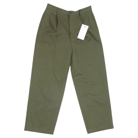 アプレッセ 23SS 23SAP-04-15H Chino Trousers 2タック チノ トラウザー スラックス カーキ系 1【新古品】【未使用】【中古】