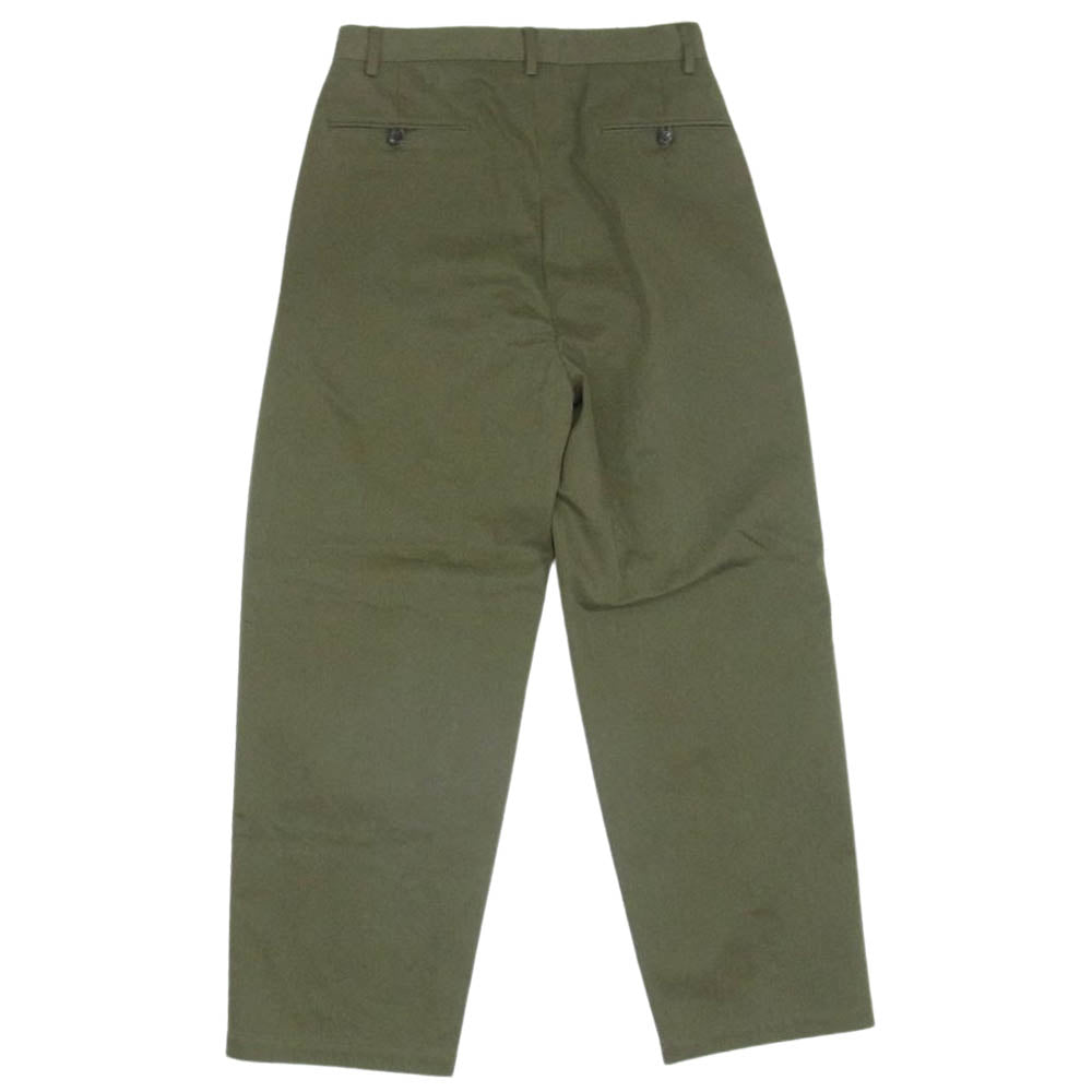 アプレッセ 23SS 23SAP-04-15H Chino Trousers 2タック チノ トラウザー スラックス カーキ系 1【新古品】【未使用】【中古】