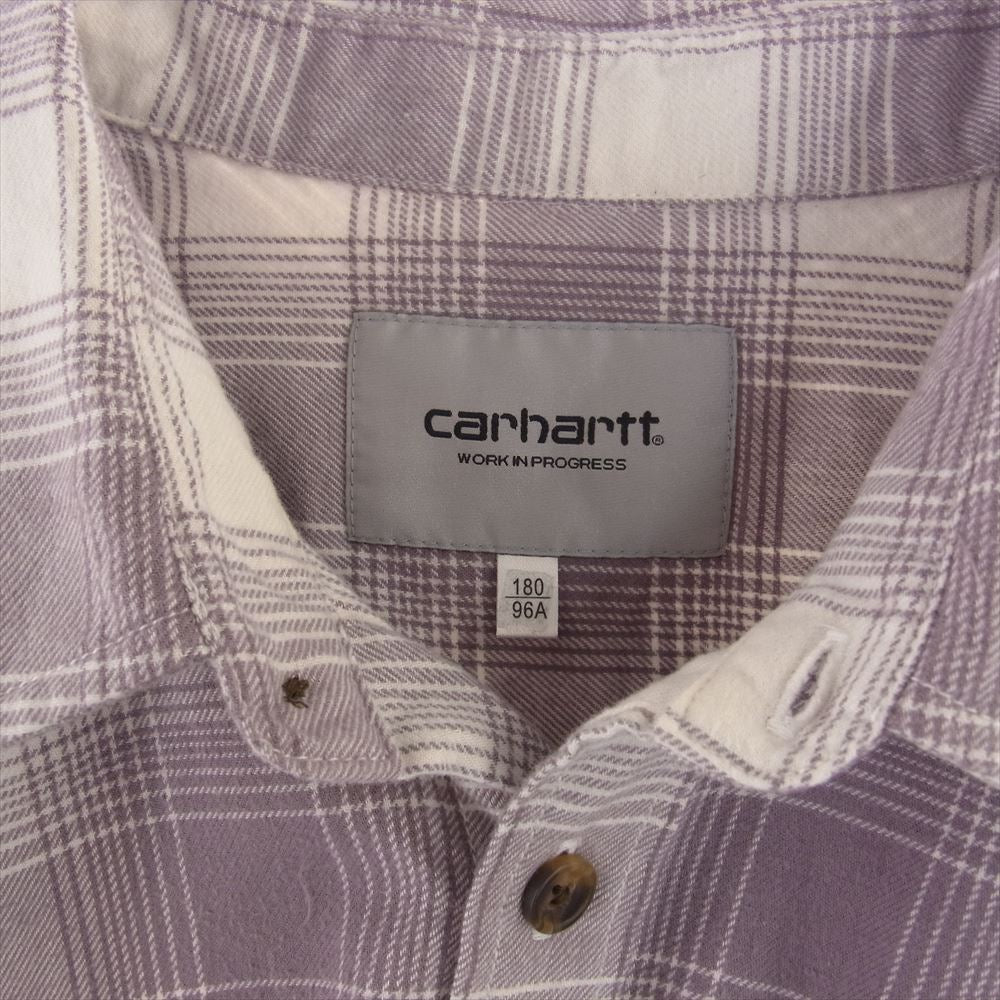 Carhartt カーハート L/S Deaver Shirt 長袖 チェック シャツ ホワイト系 パープル系【中古】