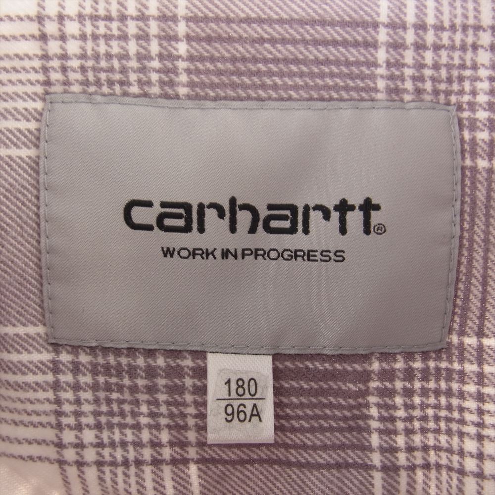 Carhartt カーハート L/S Deaver Shirt 長袖 チェック シャツ ホワイト系 パープル系【中古】