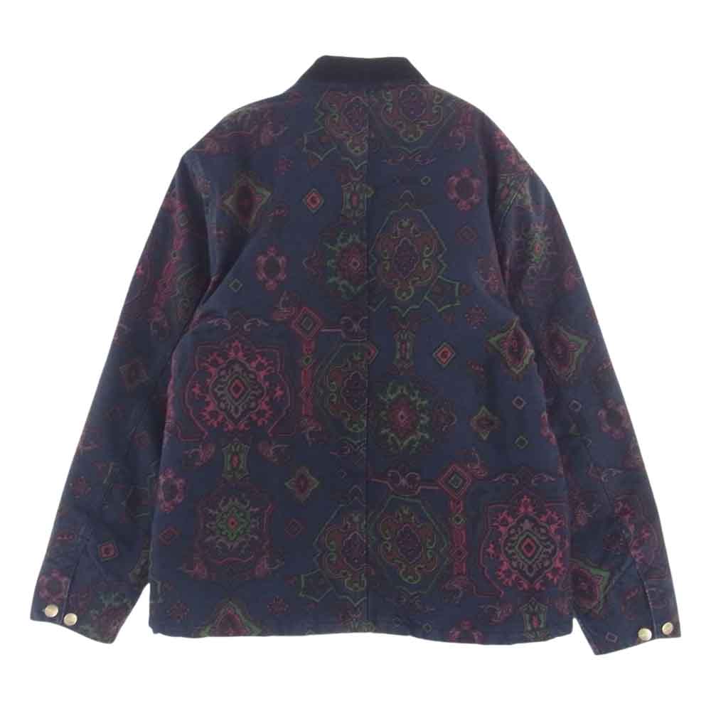 Carhartt カーハート MICHIGAN COAT ミシガン コート ペイズリー ジャケット 襟コーデュロイ 内キルティング ダークネイビー系 L【中古】