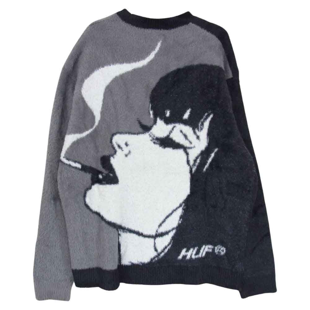 HUF ハフ KN00391 Feels Good Cardigan フィール グッド カーディガン ブラック系 XL【中古】