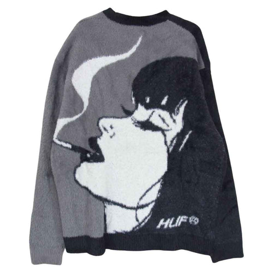 HUF ハフ KN00391 Feels Good Cardigan フィール グッド カーディガン ブラック系 XL【中古】