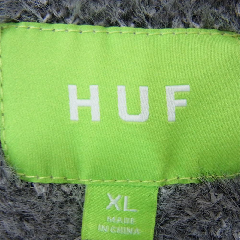 HUF ハフ KN00391 Feels Good Cardigan フィール グッド カーディガン ブラック系 XL【中古】