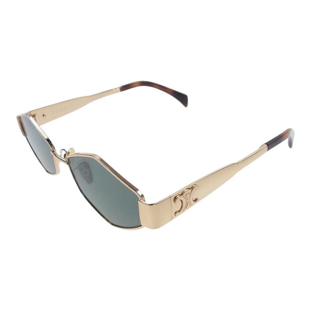 CELINE セリーヌ CL40236U トリオンフ 多角形 サングラス アイウェア ゴールド系 55□8【中古】