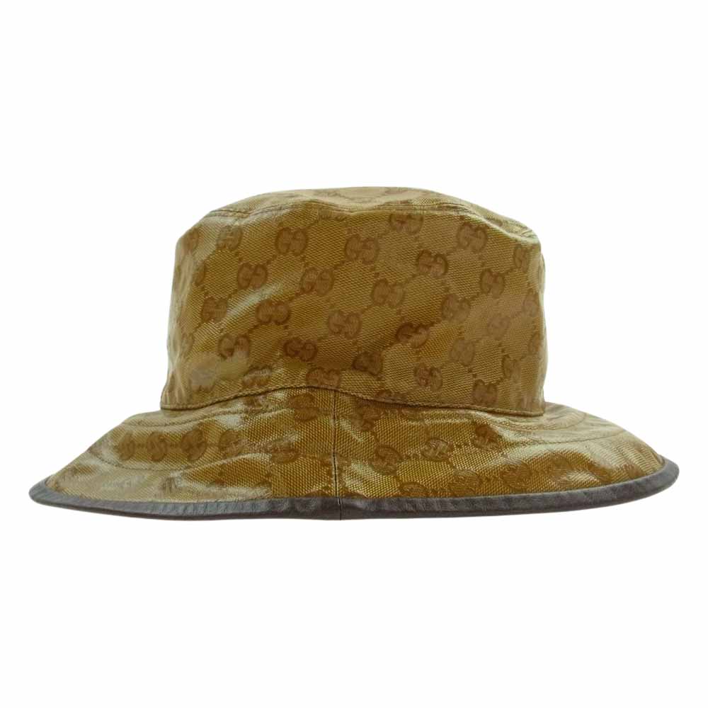 GUCCI グッチ × adidas アディダス Bucket Hat ナイロン バケットハット ライトブラウン系 M 58cm【中古】