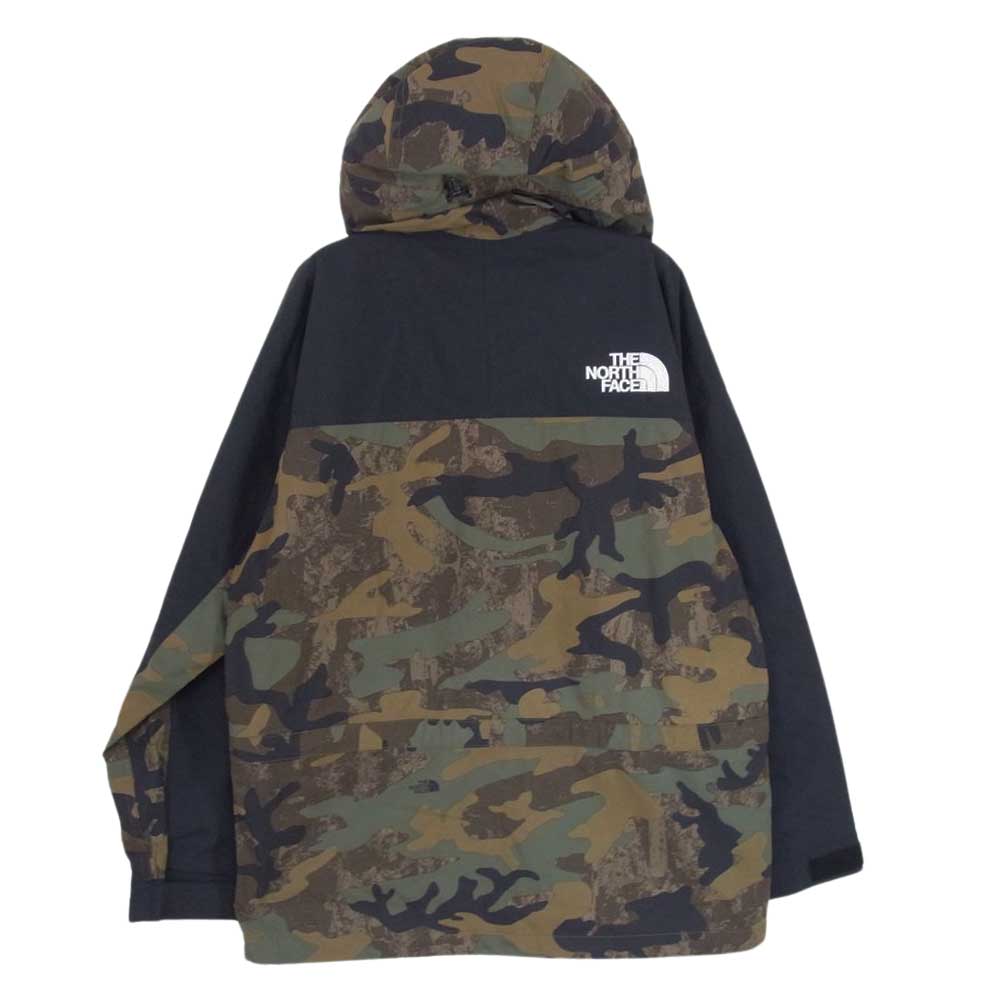 THE NORTH FACE ノースフェイス NP62135 NOVELTY MOUNTAIN LIGHT JACKET GORE-TEX カモフラ 総柄 マウンテン ライト ゴアテックス ジャケット カーキ系 S【中古】