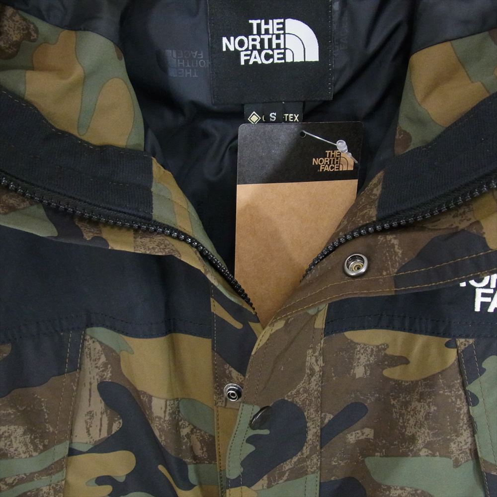 THE NORTH FACE ノースフェイス NP62135 NOVELTY MOUNTAIN LIGHT JACKET GORE-TEX カモフラ 総柄 マウンテン ライト ゴアテックス ジャケット カーキ系 S【中古】
