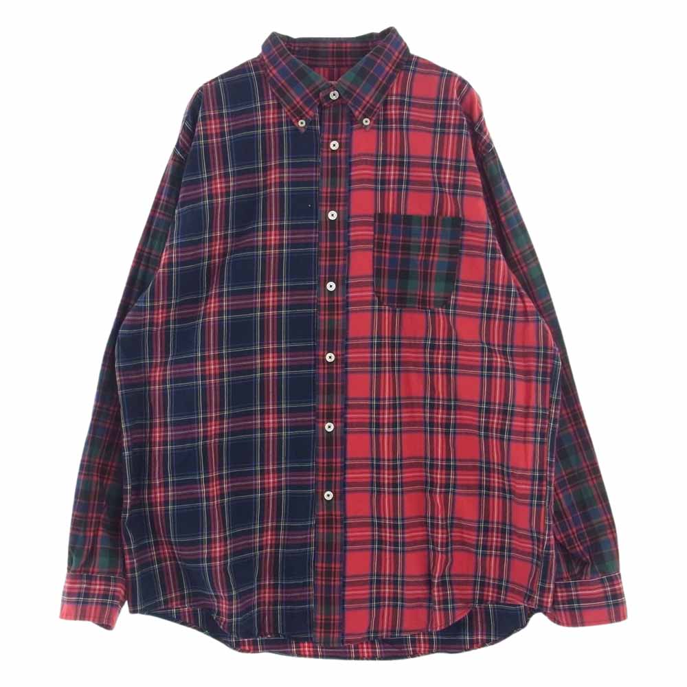 Brooks Brothers ブルックスブラザーズ マルチチェック ボタンダウン 長袖シャツ レッド系 L【中古】