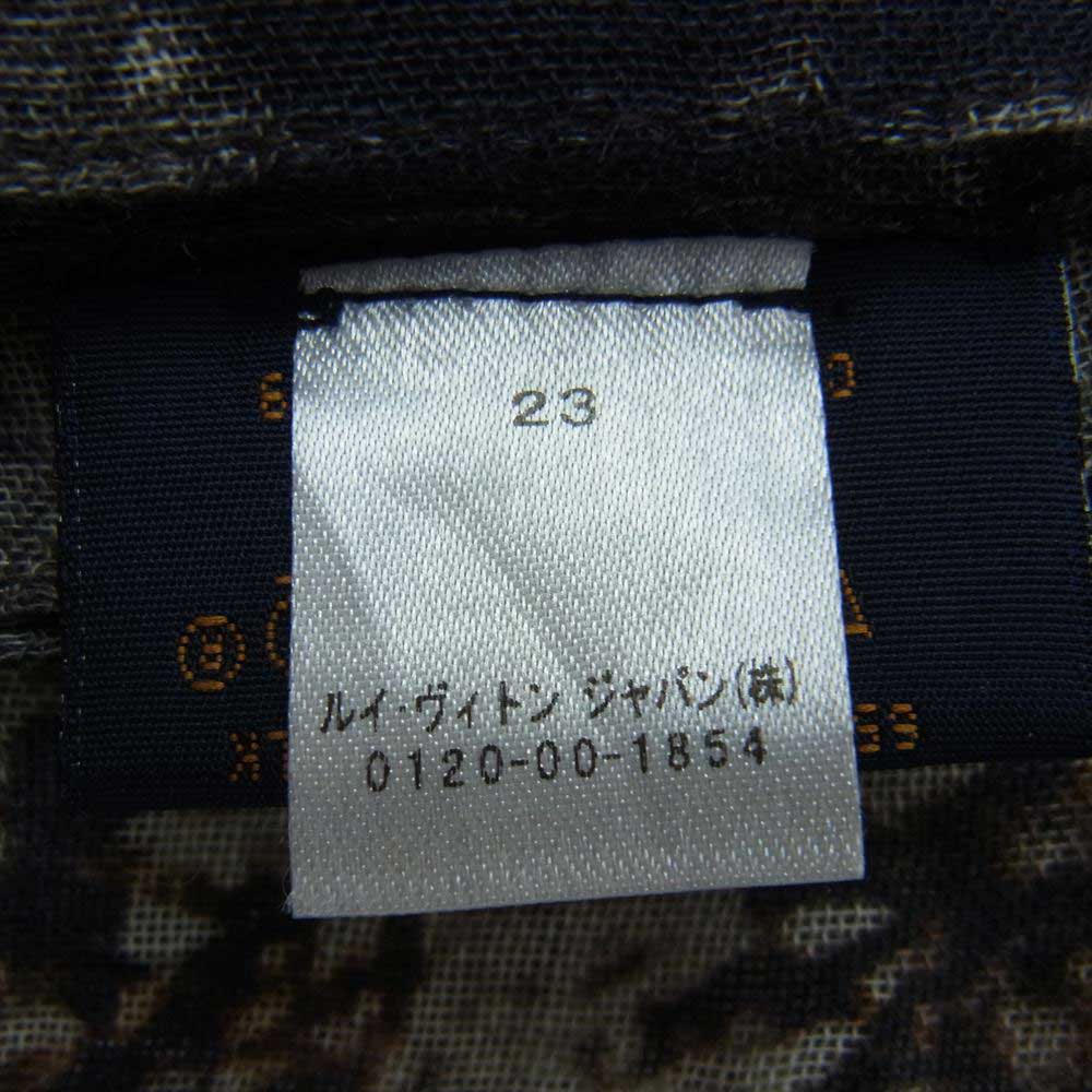 LOUIS VUITTON ルイ・ヴィトン カシミヤ シルク モノグラム ストール グレー系 ベージュ系【中古】