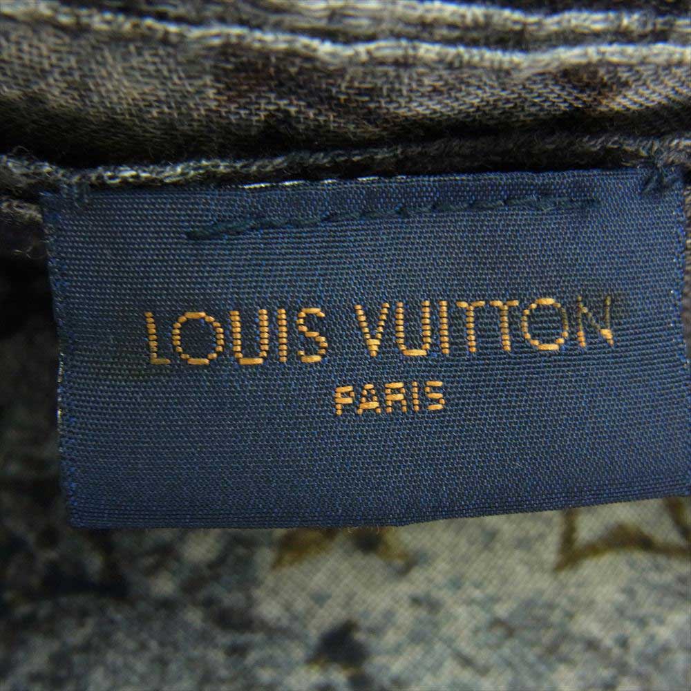 LOUIS VUITTON ルイ・ヴィトン カシミヤ シルク モノグラム ストール グレー系 ベージュ系【中古】