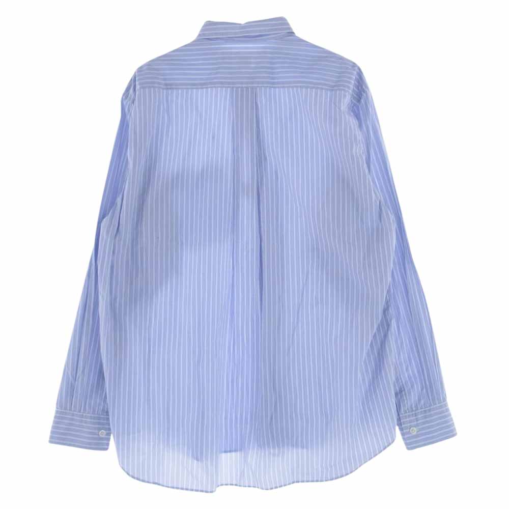 COMME des GARCONS コムデギャルソン FZ-B115 SHIRT フランス製 FOREVER WIDE CLASSIC フォーエバー ワイド クラシック ストライプ 長袖  シャツ  ライトブルー系 ホワイト系 S【中古】
