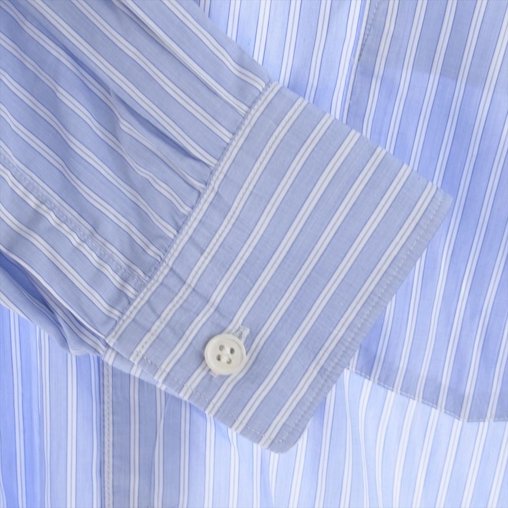 COMME des GARCONS コムデギャルソン FZ-B115 SHIRT フランス製 FOREVER WIDE CLASSIC フォーエバー ワイド クラシック ストライプ 長袖  シャツ  ライトブルー系 ホワイト系 S【中古】
