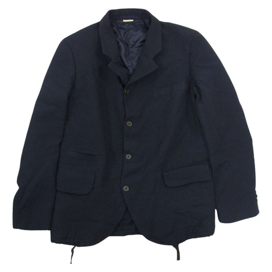COMME des GARCONS HOMME DEUX コムデギャルソンオムドゥ 21SS DG-J048 ポリエステル 縮絨 ジャケット ネイビー系 S【中古】