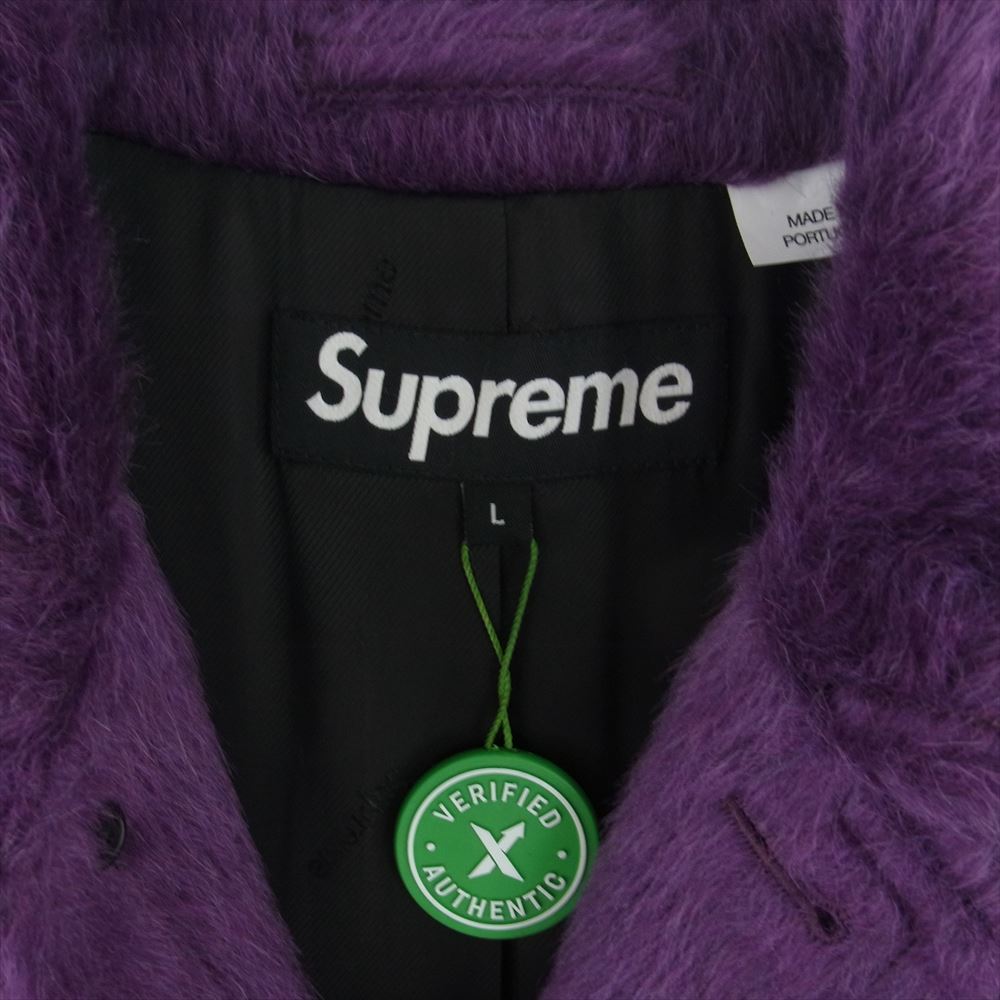 Supreme シュプリーム 21AW Loro Piana ロロピアーナ ALPACA OVERCOAT アルパカ オーバーコート パープル系 L【極上美品】【中古】
