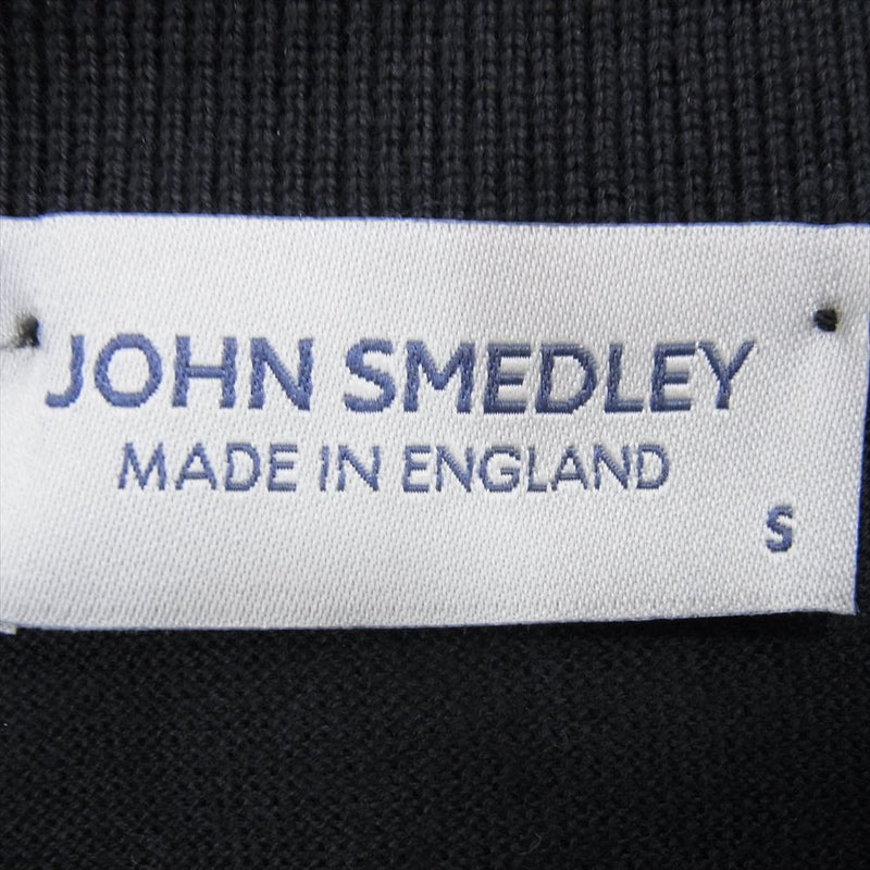 JOHN SMEDLEY ジョンスメドレー 英国製 シーアイランドコットン100％ ニット 半袖 ポロシャツ ニットポロ ダークネイビー系 S【中古】