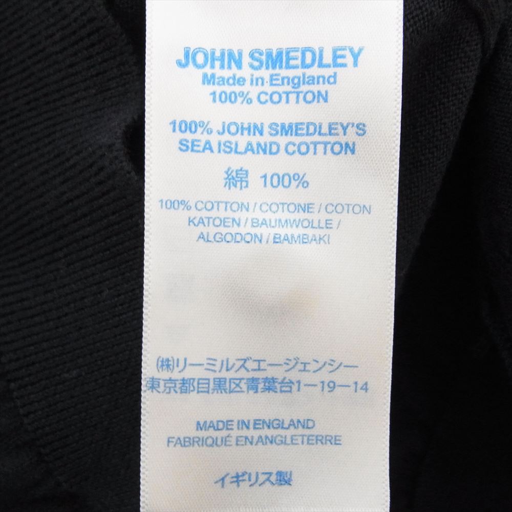 JOHN SMEDLEY ジョンスメドレー 英国製 シーアイランドコットン100％ ニット 半袖 ポロシャツ ニットポロ ダークネイビー系 S【中古】