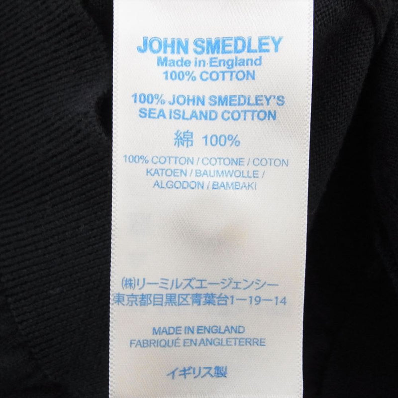 JOHN SMEDLEY ジョンスメドレー 英国製 シーアイランドコットン100％ ニット 半袖 ポロシャツ ニットポロ ダークネイビー系 S【中古】