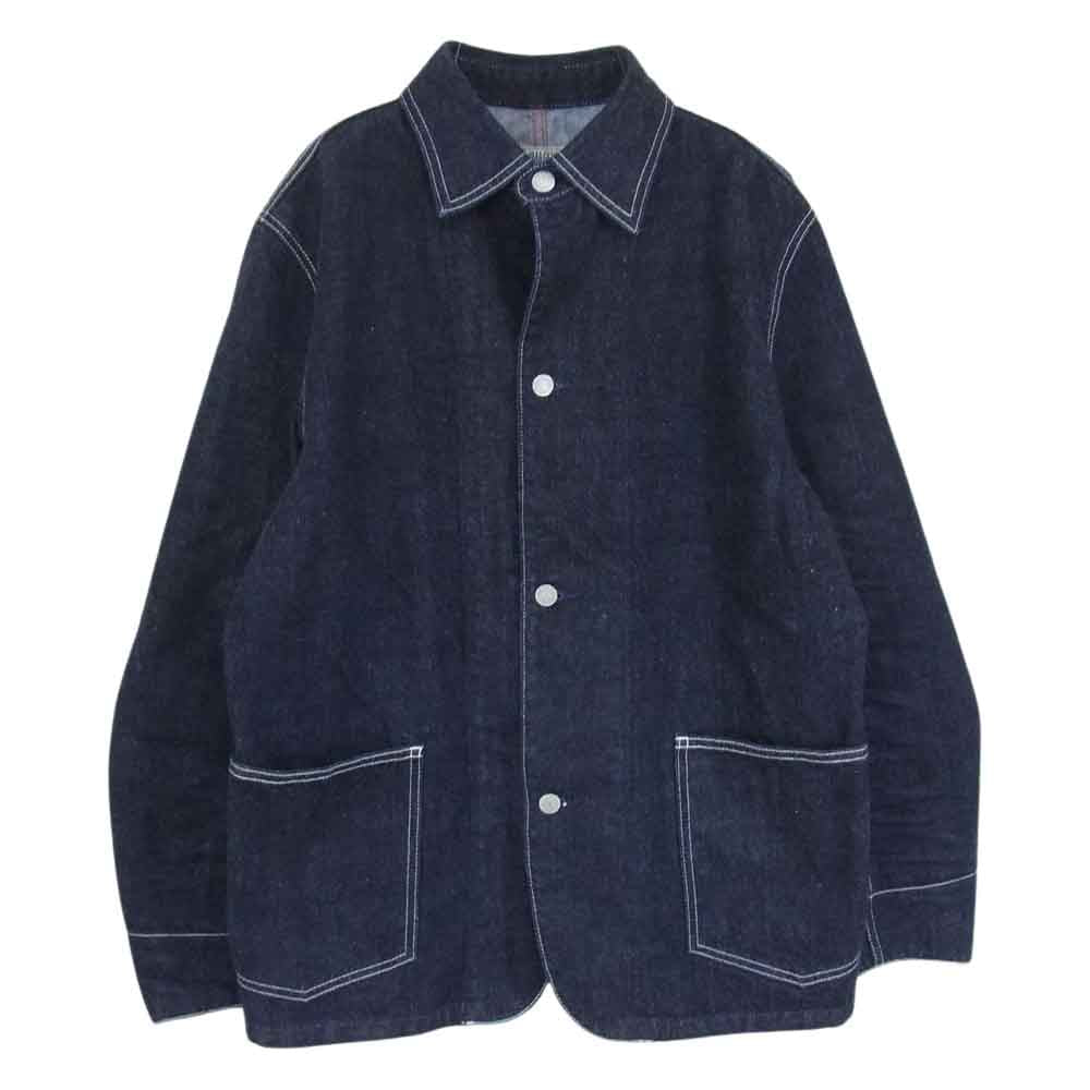 児島ジーンズ ベーシック カバーオール デニム ジャケット インディゴブルー系 L【中古】