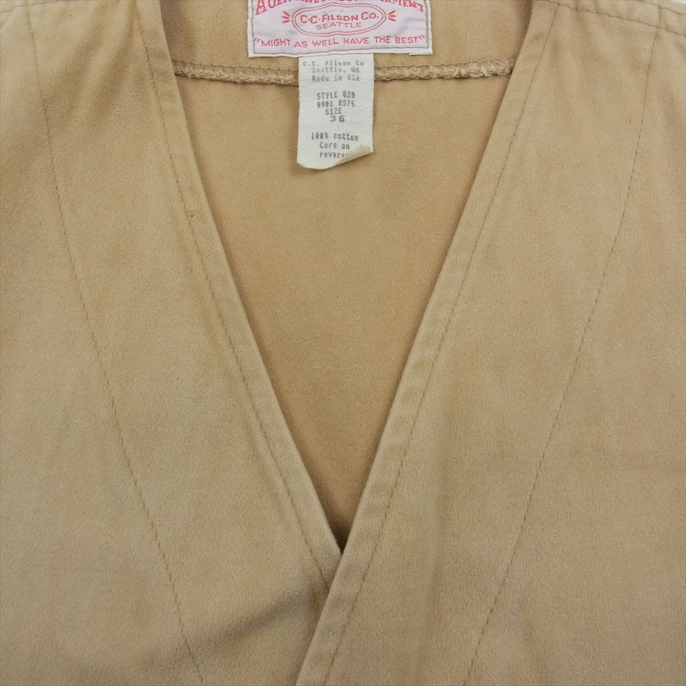 FILSON フィルソン USA製 モールスキン ワーク ベスト ベージュ系 36【中古】