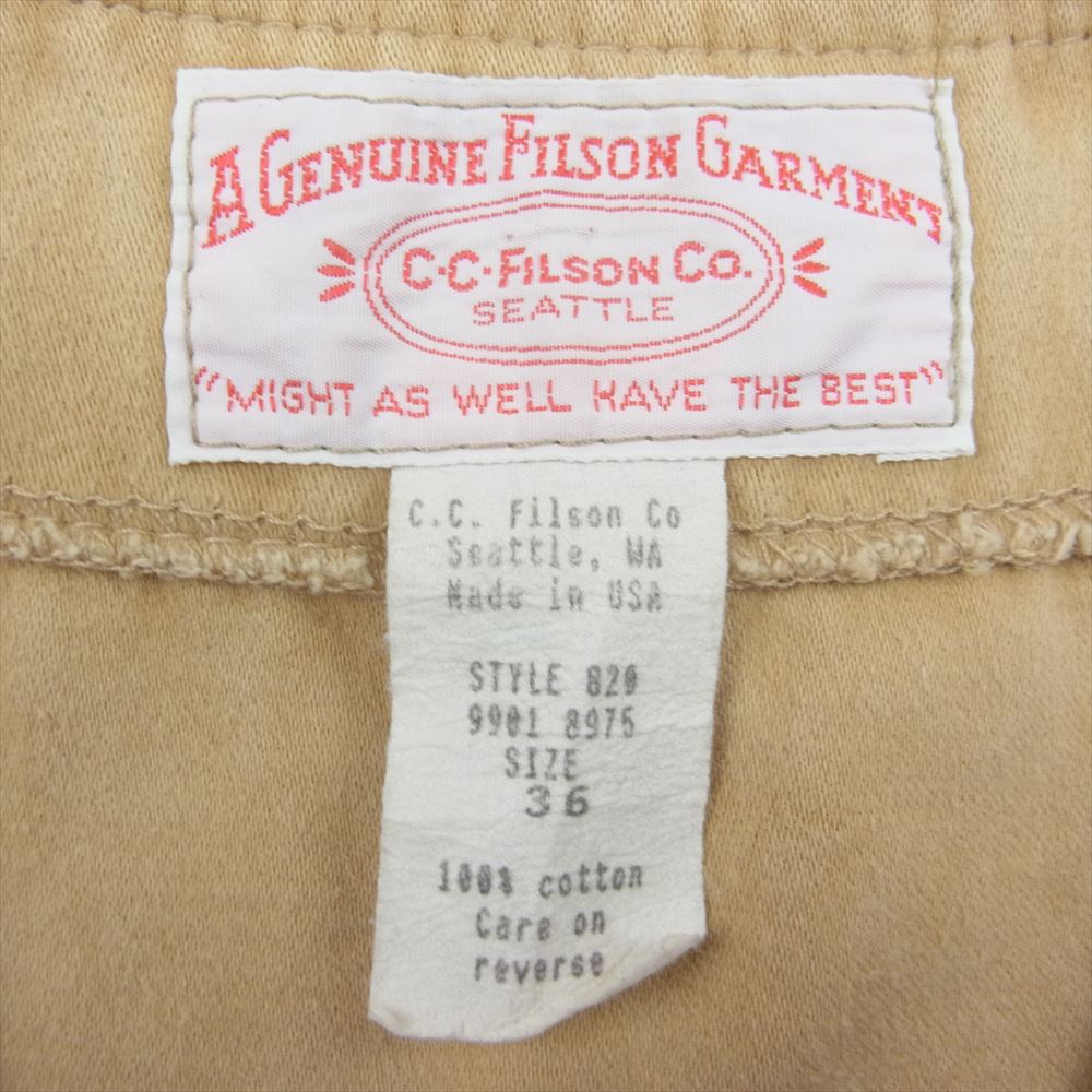 FILSON フィルソン USA製 モールスキン ワーク ベスト ベージュ系 36【中古】