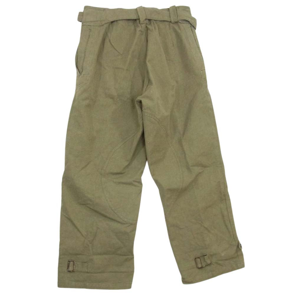 フランス軍 ヴィンテージ 40s 50s モーター サイクル パンツ ダブルニー モデル ミリタリー パンツ カーキ系 サイズ表記無【中古】
