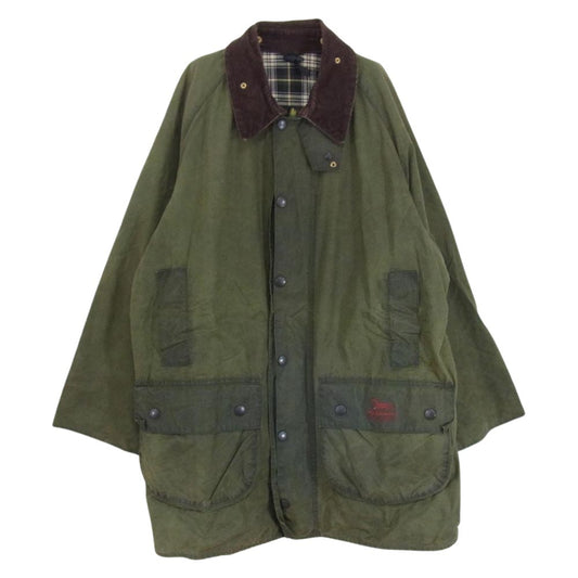 Barbour バブアー 95年製 3ワラント Gamefair ゲームフェア オイルド ジャケット カーキ系 C44 112CM【中古】