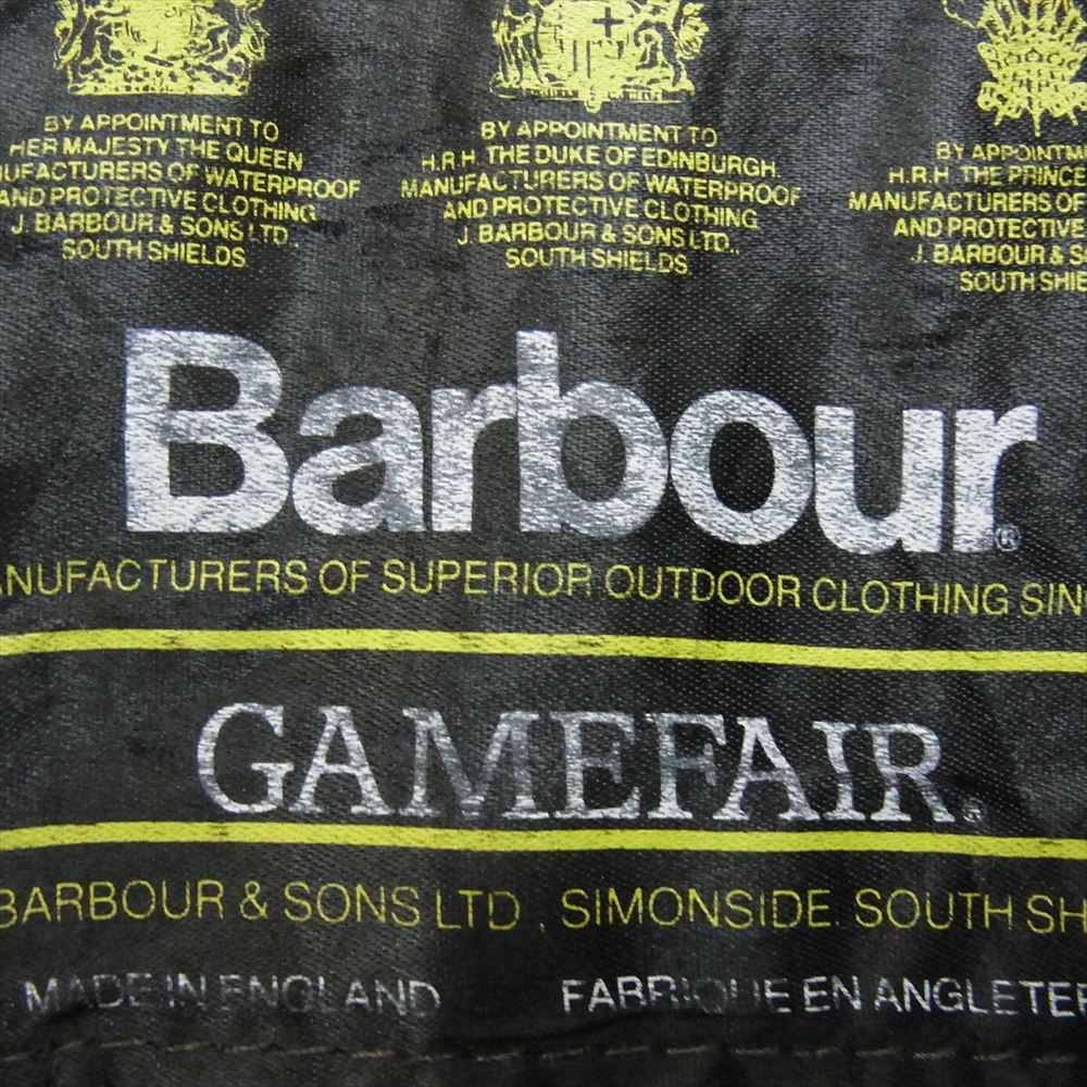 Barbour バブアー 95年製 3ワラント Gamefair ゲームフェア オイルド ジャケット カーキ系 C44 112CM【中古】