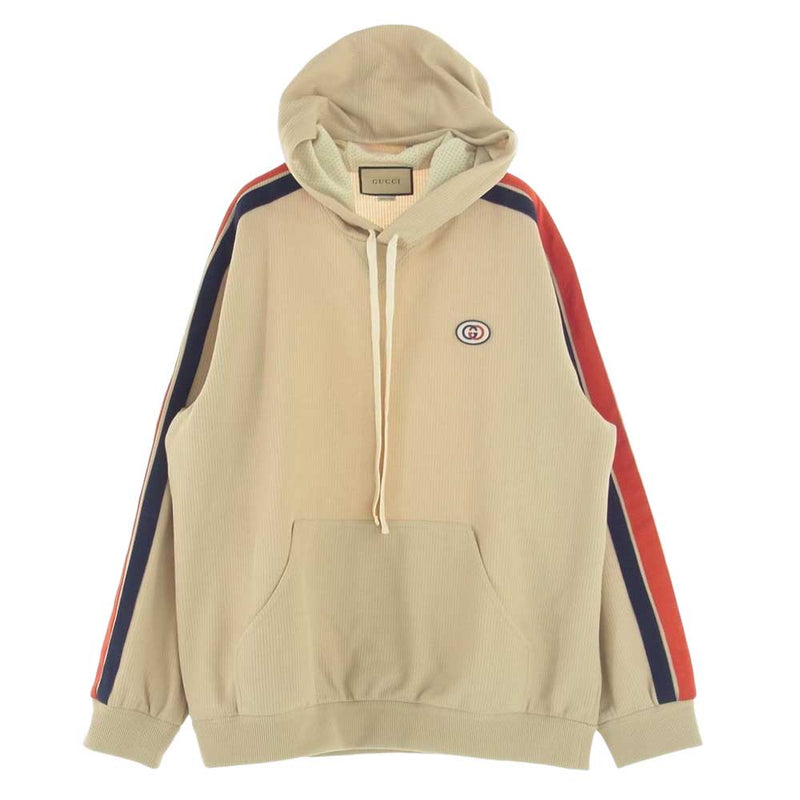 GUCCI グッチ 23SS 733972 XJFFB Jersey Hooded Sweatshirt ジャージー フーデッド スウェット シャツ ベージュ系 XL【美品】【中古】