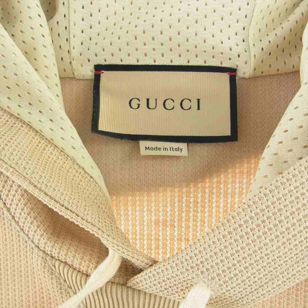 GUCCI グッチ 23SS 733972 XJFFB Jersey Hooded Sweatshirt ジャージー フーデッド スウェット シャツ ベージュ系 XL【美品】【中古】