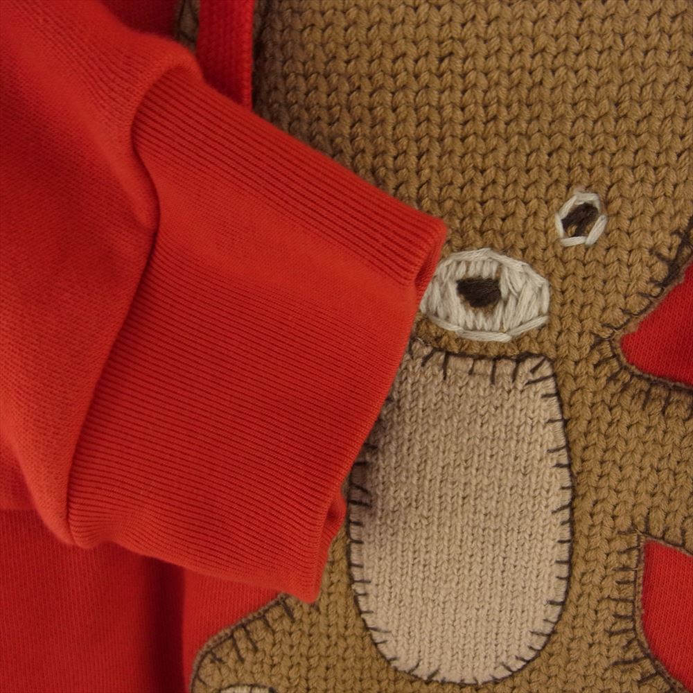 GUCCI グッチ 23SS 717427 XJFNK TEDDYBEAR&GUCCI フーディー スウェット シャツ レッド系 L【美品】【中古】